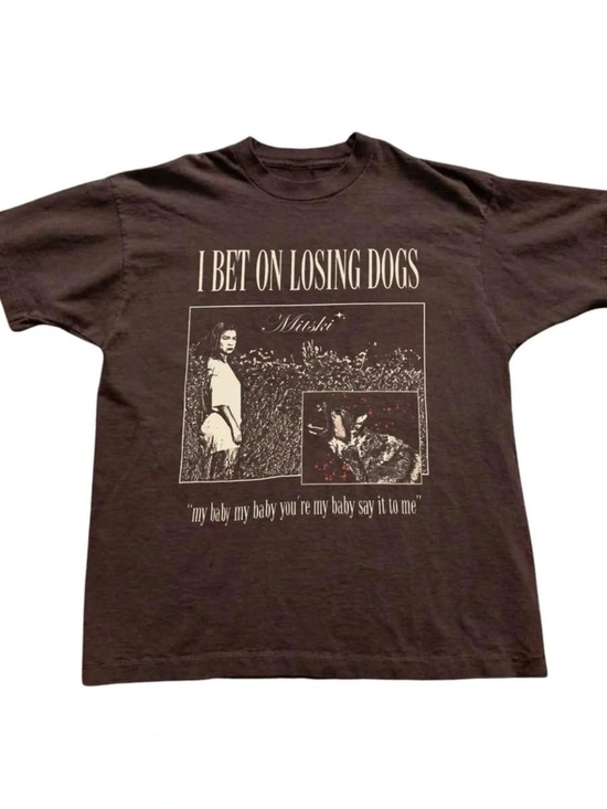 Gildan Tops - Gildan Brown I Bet On Losing Dogs Graphic Tee
